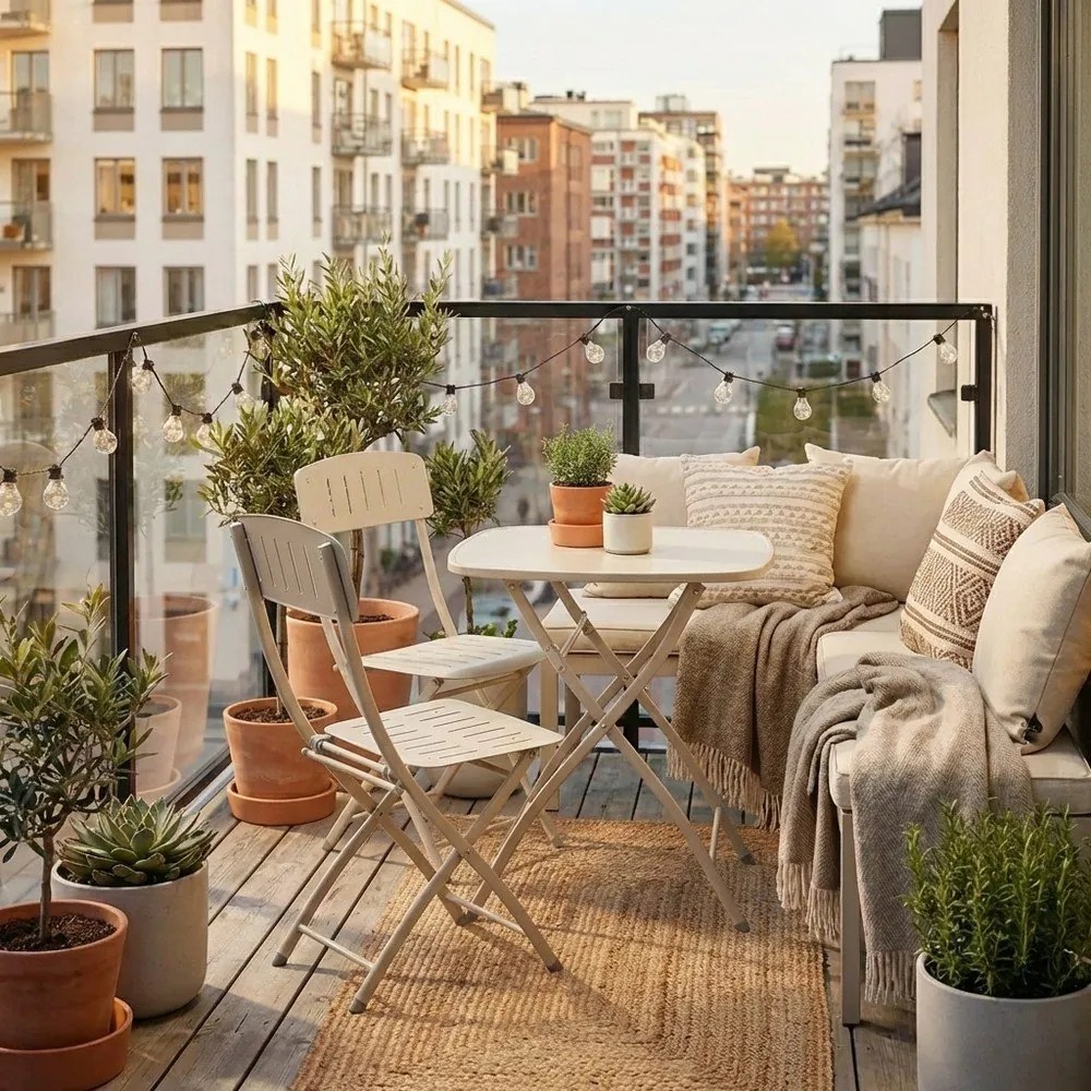 Bézs acél kétszemélyes kerti étkezőgarnitúra Yvonne – Bizzotto