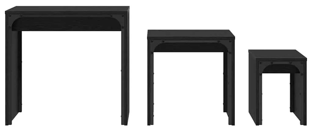 Fészkelt Kávézó Asztal 3 pcs Musta tammi 60 x 35 x 56 cm