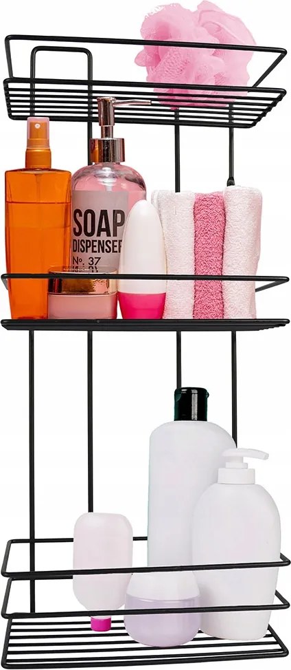 Fekete Drót Fürdőszoba Polc Kétféle Módon Szerelhető Modern Fém Matt