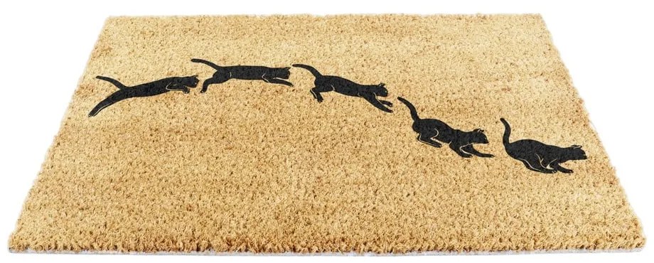 Kókuszrost lábtörlő 40x60 cm Jumping Cats – Artsy Doormats