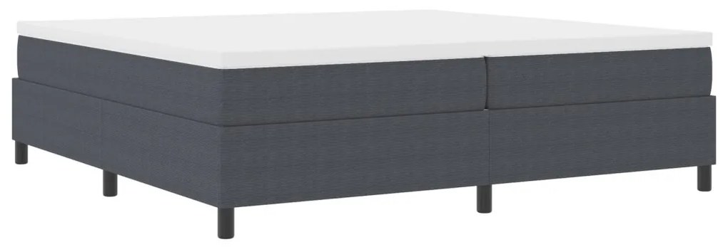Boxspring Ágy Sötétszürke 200x200 cm Kordbársony