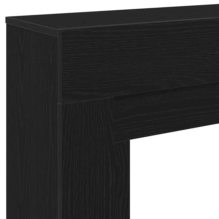 fekete tölgy színű szerelt fa kandallóburkolat 100x30x87,5 cm