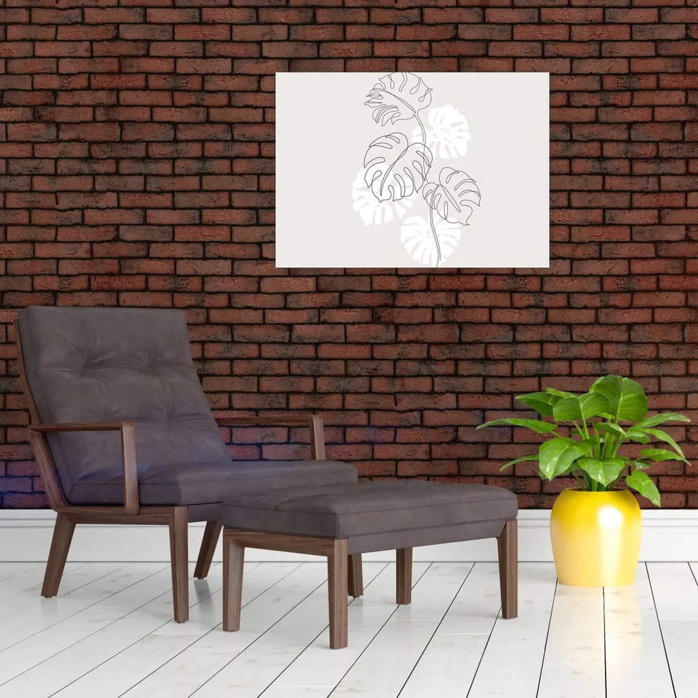 Üveg kép - VonalÜveg kép monstera N⁰3 (70x50 cm)