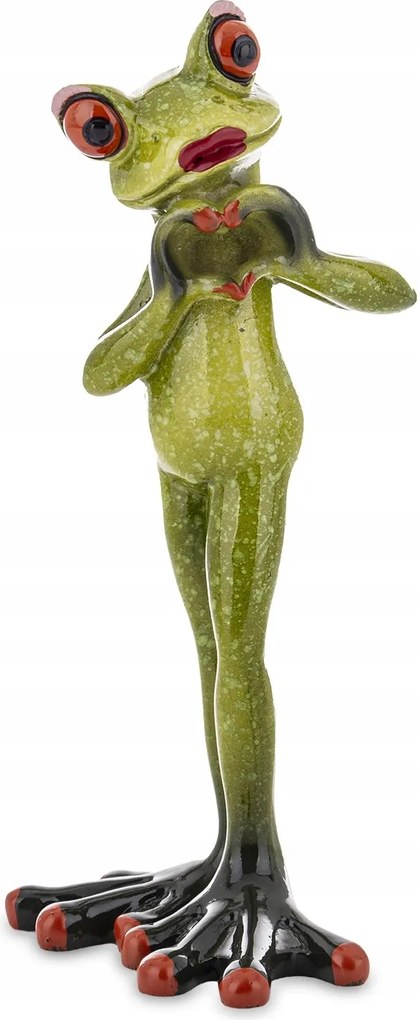 Béka figura béka zöld nő szív szerelem dekoráció ajándék