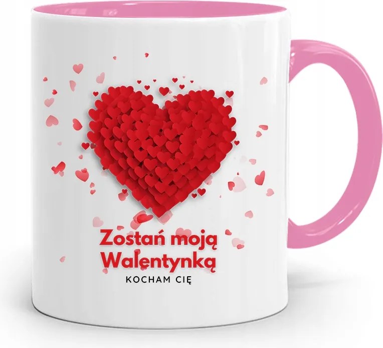 Rózsaszín Bögre Valentin Napra Legyél Az Én Valentin Napom, fényképes nyomtatással