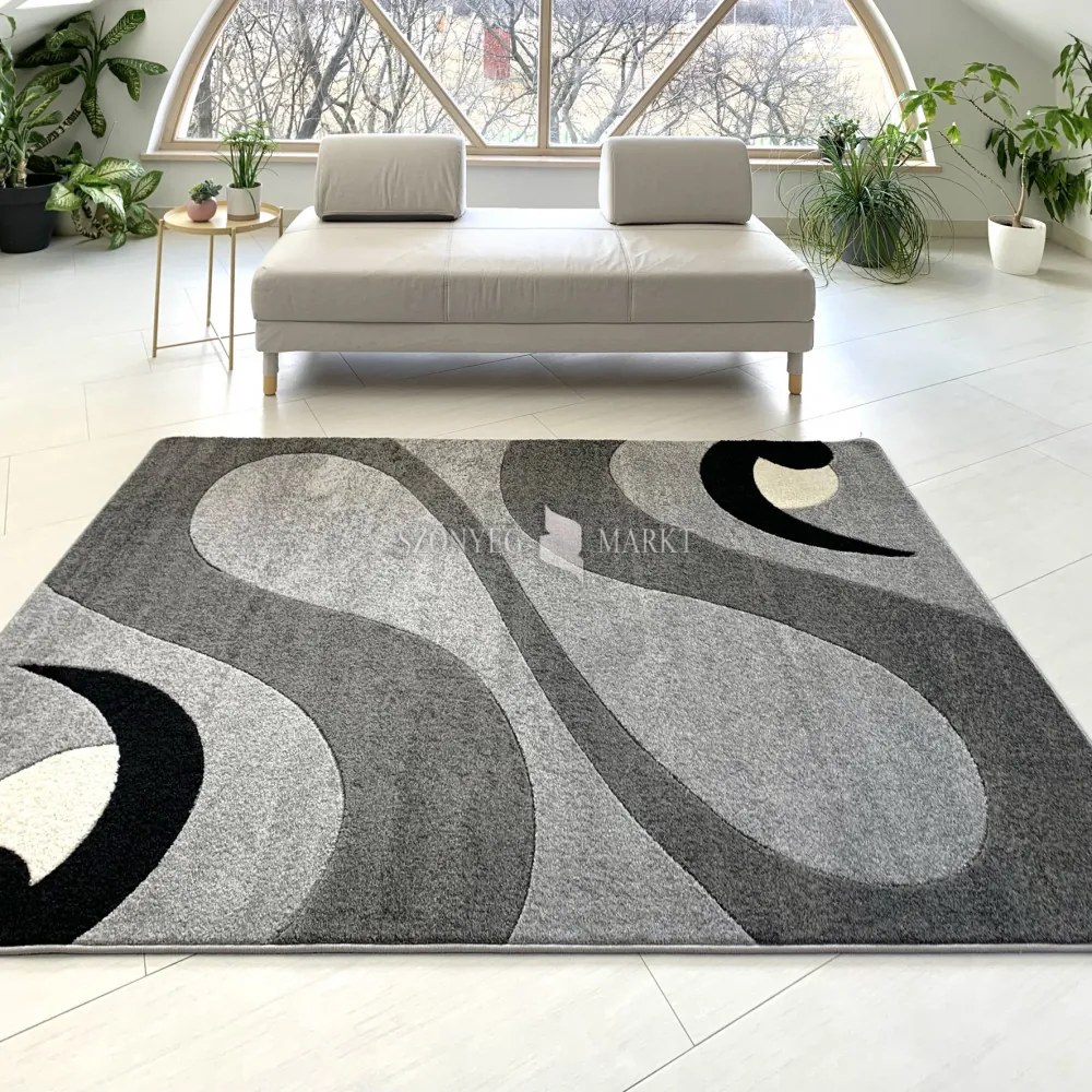 Comfort 6874 szürke modern szőnyeg 80 cm-es szett