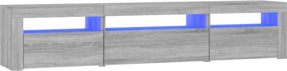 vidaXL szürke sonoma színű TV-szekrény LED-lámpákkal 195x35x40 cm