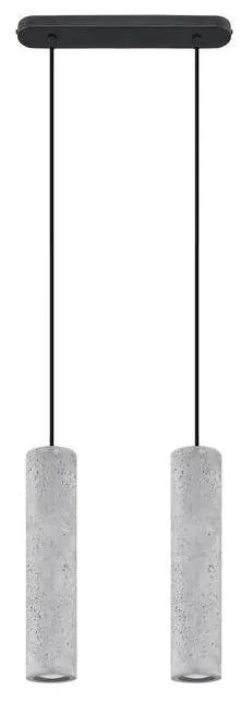 Sollux SL.0654 - LUVO 2xGU10/40W/230V beton/fekete függeszték