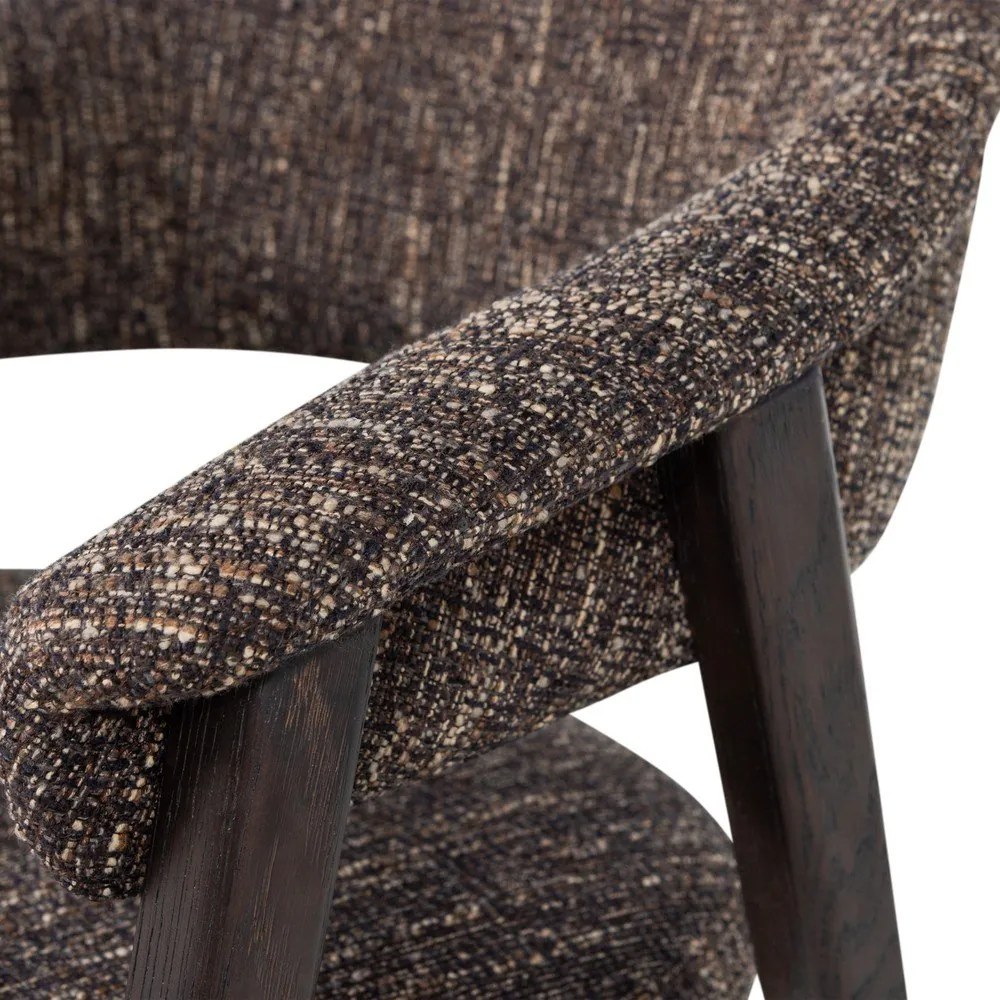 Sötétbarna kárpitozott karfás étkezőszék Tunar – WOOOD