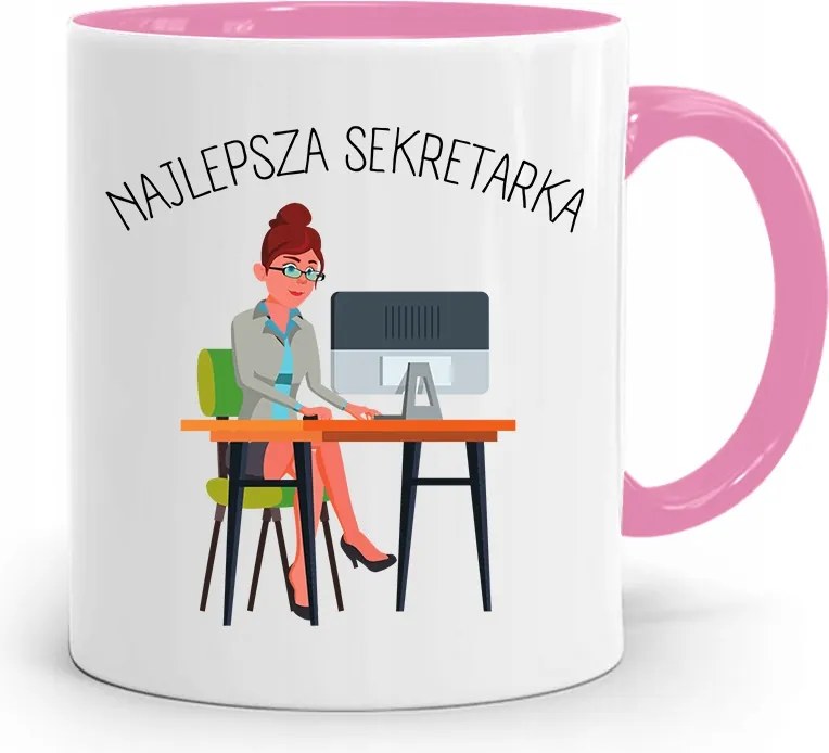 Rózsaszín Bögre Ajándék Titkárnőnek Legjobb nyomott mintával