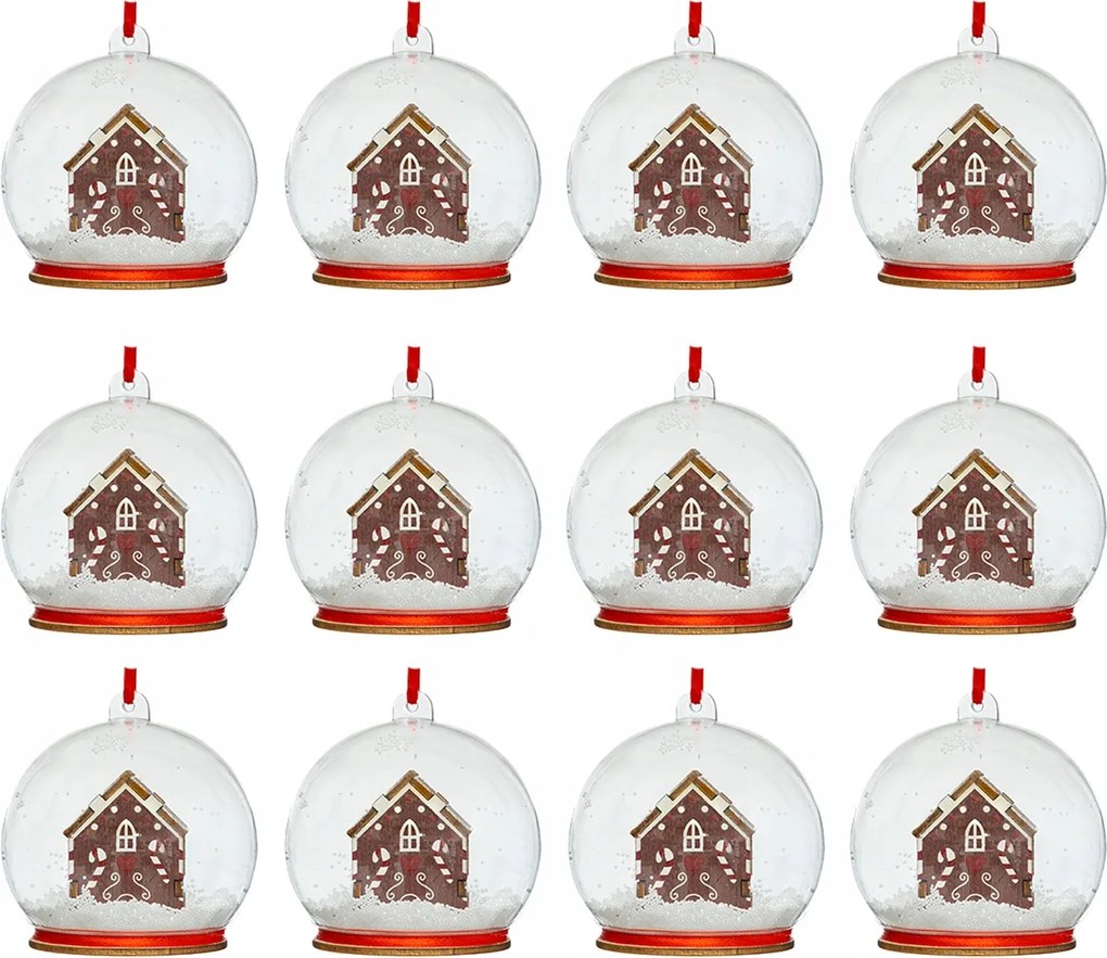 Karácsonyfa Díszek 12DB Mézeskalács Mese Széttörésbiztos Karácsonyfára Ajándék