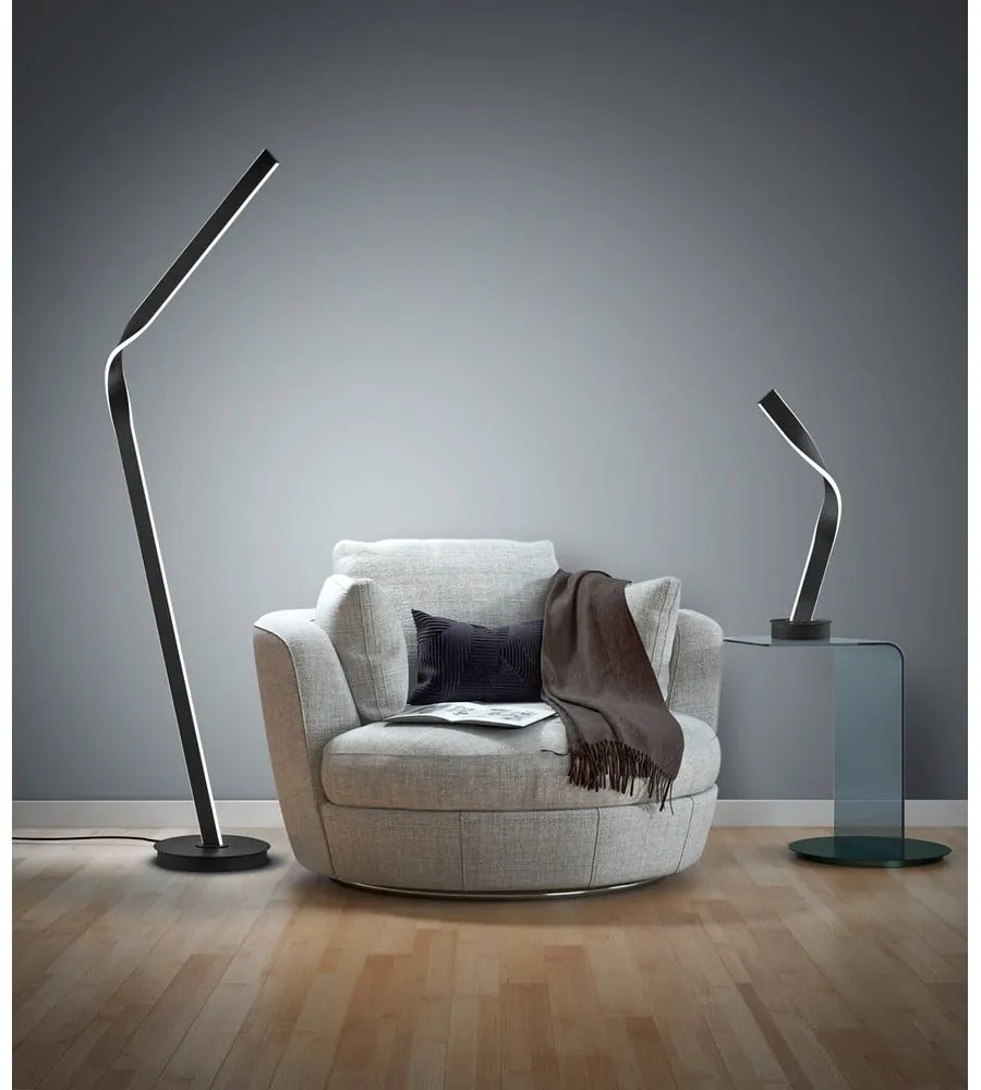 Fekete LED állólámpa fém búrával (magasság 181 cm) Cicenza – CINQUE