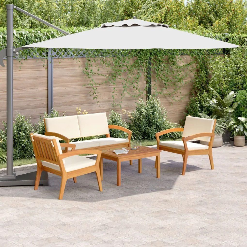 Bisztró készlet 4 pcs Barna 75 x 45 x 38 cm Tömör akácfa