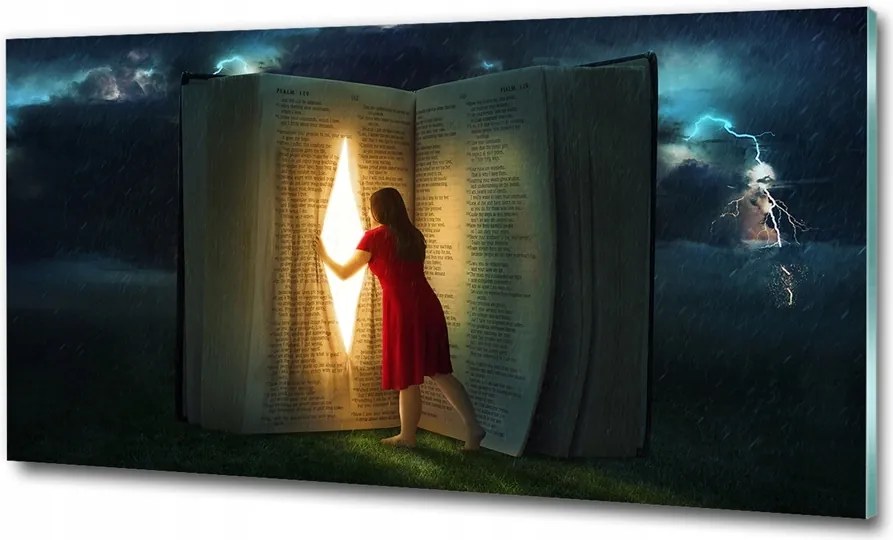 Fotó-üvegkép Nő a medence felett 125x50