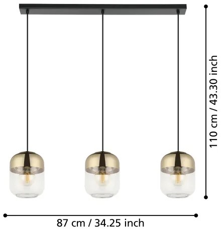 Eglo 900551 - Csillár zsinóron MARYVILLA 3xE27/40W/230V
