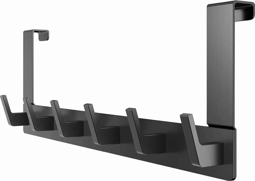 Non-invazív Ajtó Akasztó Fekete Loft Fém Akasztókkal Nagy