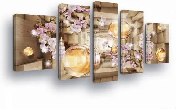 Vászonkép 170x100 Sakura virágzás tavasz arany fa alagút finomság