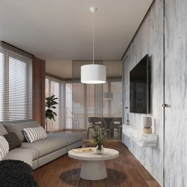 Sollux SL.1404 - Csillár zsinóron NOVA 1xE27/15W/230V átm. 40 cm fehér