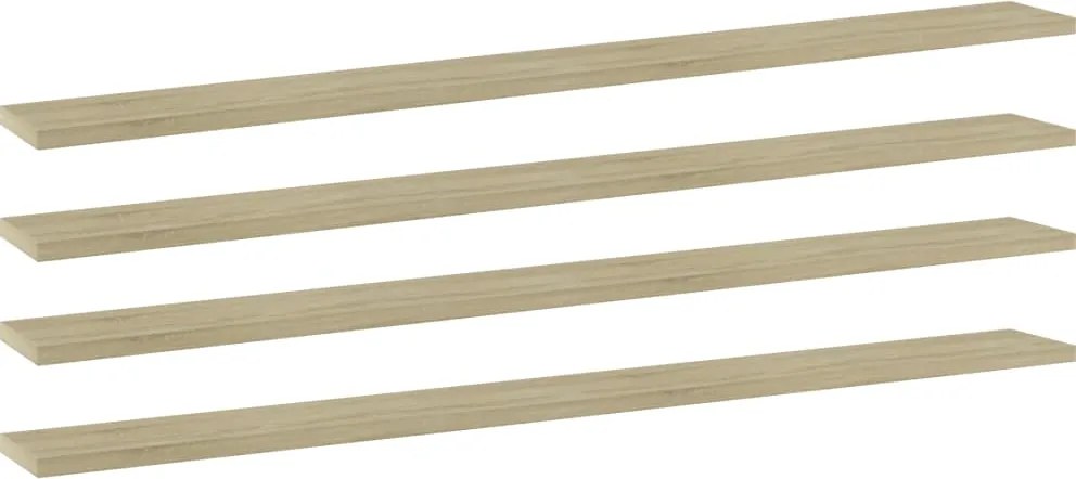 vidaXL 4 db sonoma-tölgy színű forgácslap könyvespolc 100 x 10 x 1,5 cm