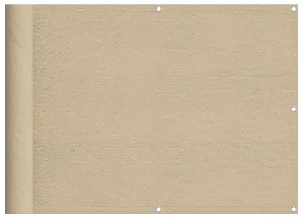 bézs erkélyparaván 100% oxford poliészter 75 x 700 cm