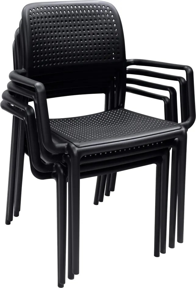 Rakásolható szék, fekete, DENTON NEW