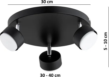 Brilagi - LED spotlámpa MONO 3xGX53/30W/230V fekete