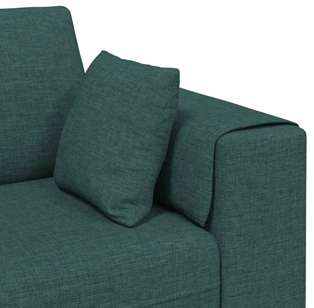 Szövet kanapé párnával 3 pcs Sötétzöld 208 cm szövet