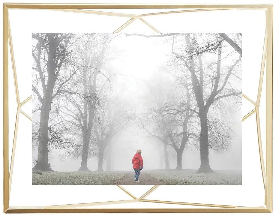 Aranyszínű fém álló-fali képkeret 18x23 cm Prisma – Umbra