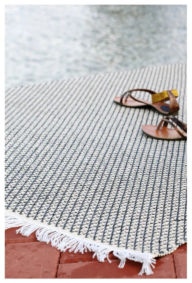 Diby krémszínű-fekete kültéri szőnyeg, 70 x 100 cm - Narma