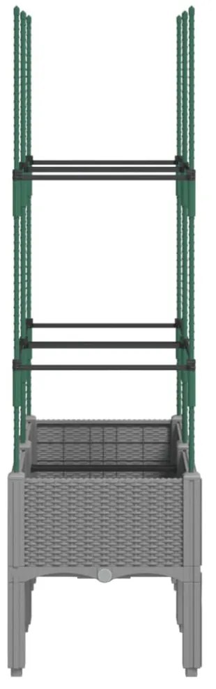 világosszürke PP rácsos kerti ültetőláda 80 x 40 x 142,5 cm