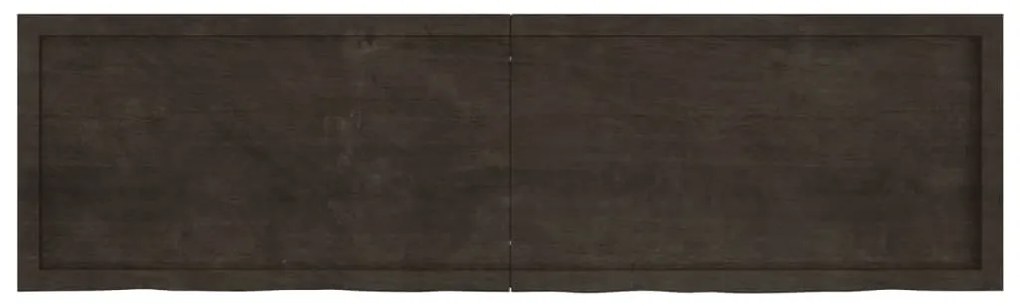 sötétbarna kezelt tömör tölgyfa fali polc 180 x 50 x (2-6) cm