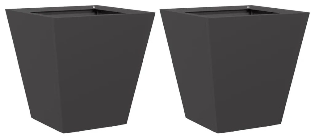 2 db fekete acél kerti növénytartó 30 x 30 x 30 cm