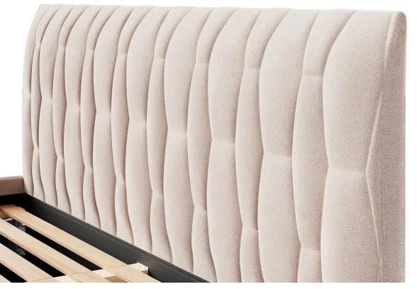 Kárpitozott ágy matrac nélkül FLORA 160x200 cm bézs színű