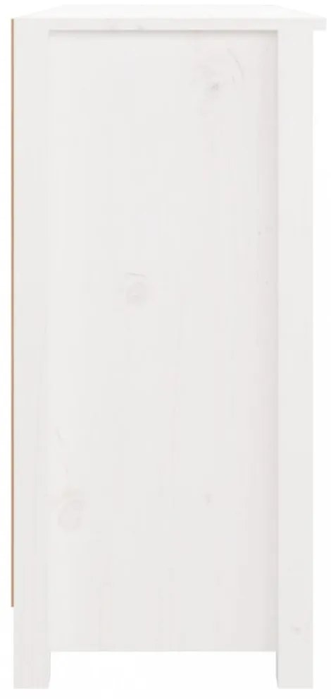 fehér tömör fenyőfa tálalószekrény 100x35x74 cm