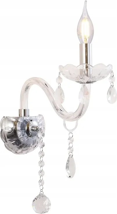 Glamour gyertyatartó fali lámpa kristályokkal Candellux hálószobába
