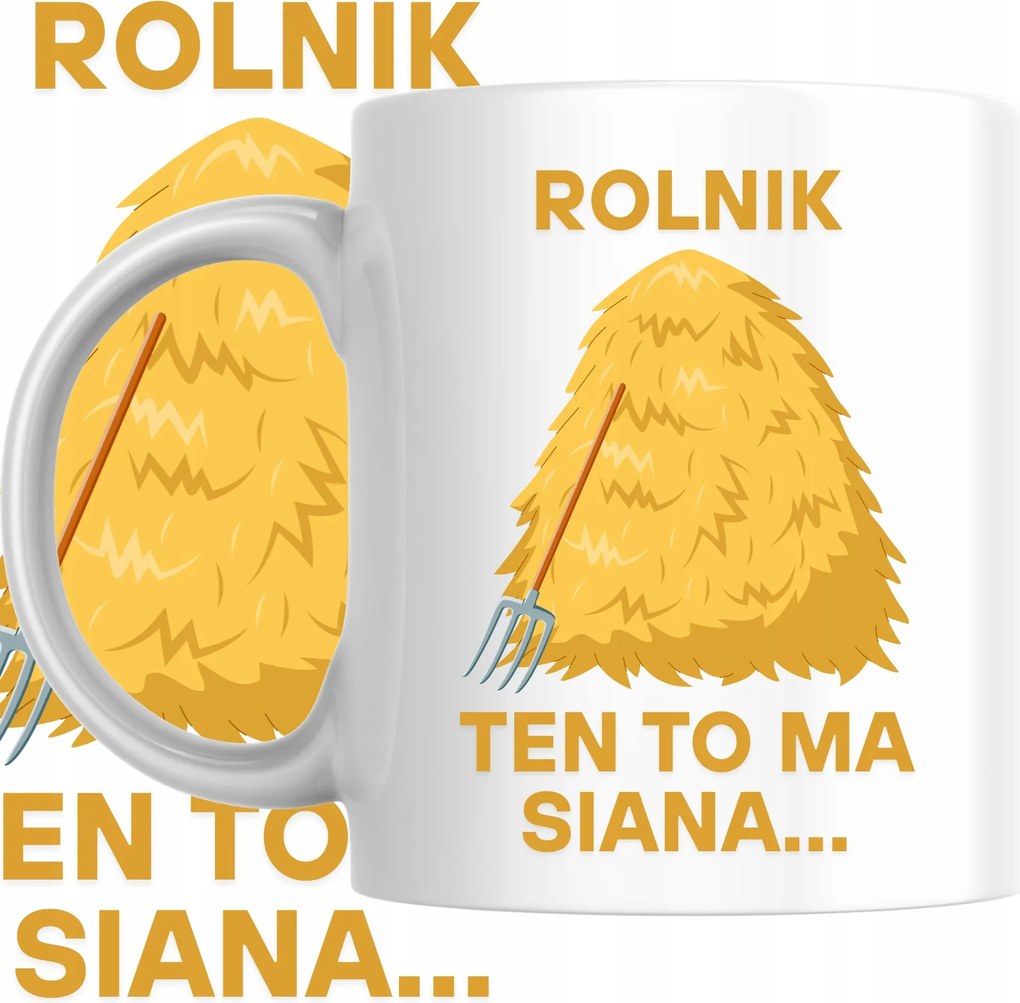 Bögre Nyomtatás Gazda Aratás Falu Mező Széna Humor Munka Ajándék