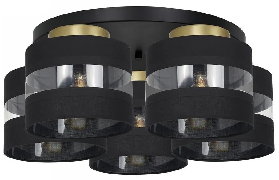 Felületre szerelhető csillár HAVARD 5xE27/60W/230V fekete/sárgaréz