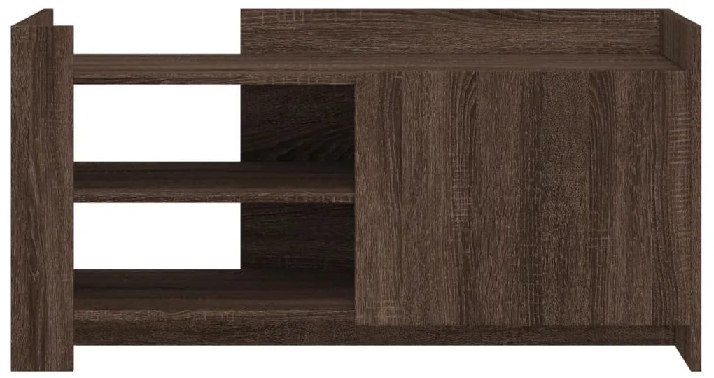 Barna tölgy színű szerelt fa dohányzóasztal 100 x 50 x 50 cm