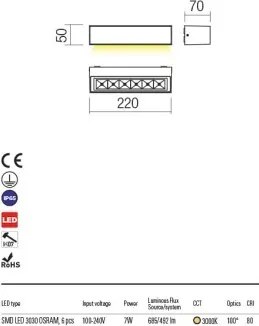 REDO 90249 AROOS Modern Kültéri Fali Lámpa LED IP65