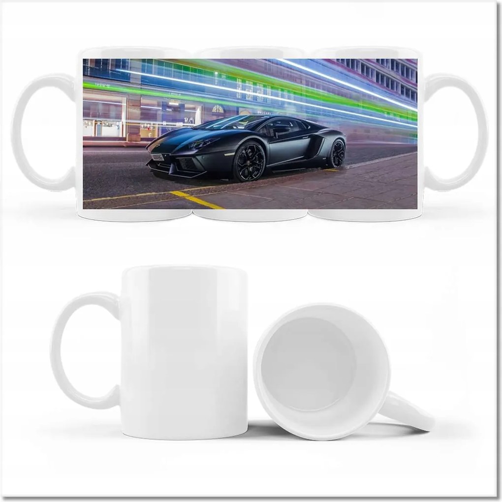 Nyomott mintás bögre Sportautó