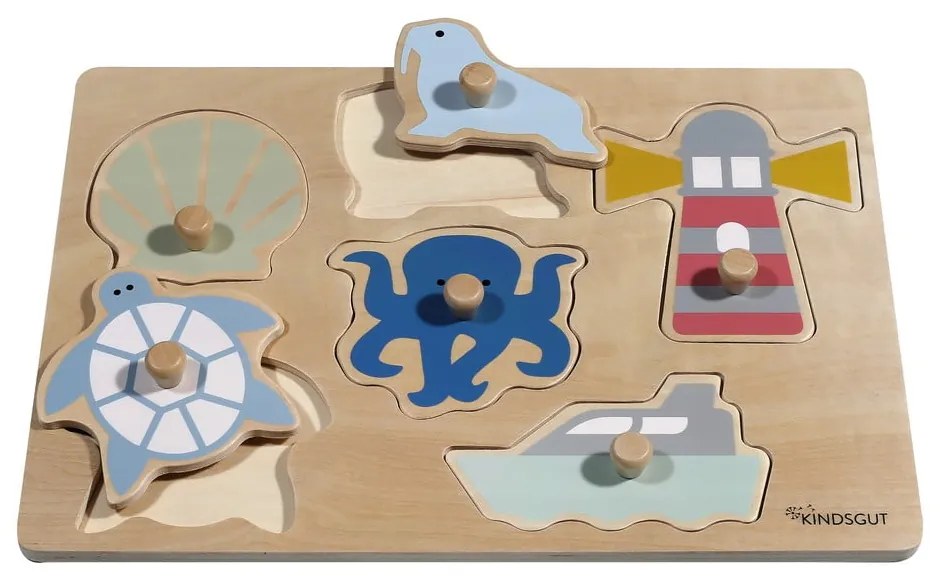 Fa formabeillesztős puzzle (részek száma 6) Ocean – Kindsgut