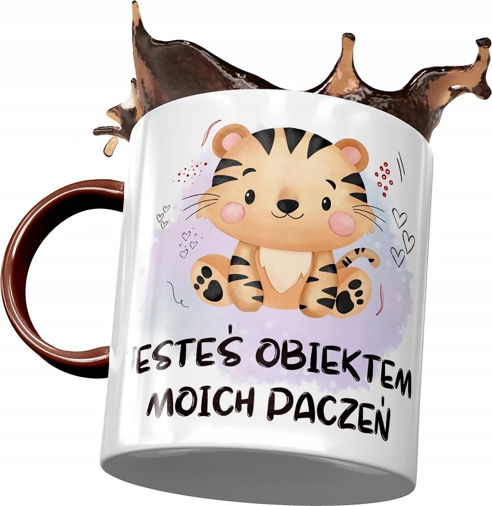 Bordó bögre Tigris Édes Ajándék Nyomtatott Fotóval