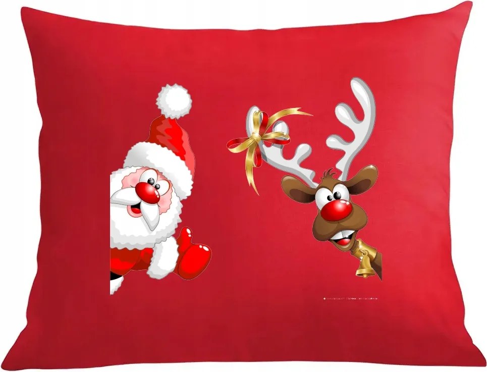 Párna párnahuzat Mikulás Rénszarvas Karácsony Ajándék