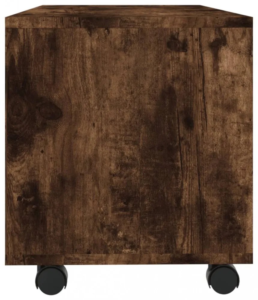 füstös tölgy színű szerelt fa TV-szekrény görgőkkel 90x35x35 cm