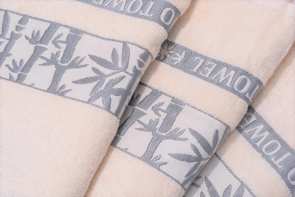 BAMBOO krém bambusz törölköző 50 x 90 cm, 70% bambusz szál | 30% pamut