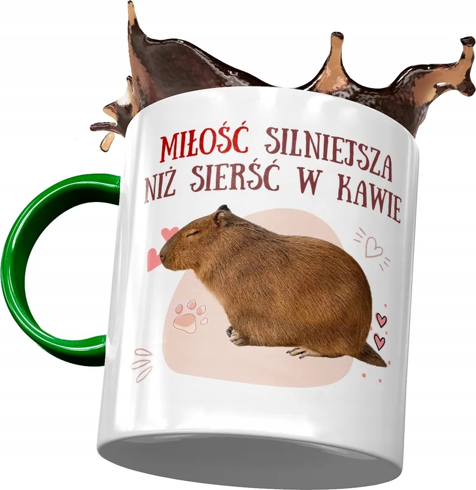 Zöld Kapibara Bögre Születésnap Névnap Ajándék Nyomtatott Fotóval