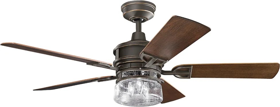 KICHLER KLF-LYNDON-52-OZ LYNDON Ventilátoros lámpa Antik Bronz, Dió, Sötét Dió E27 IP23