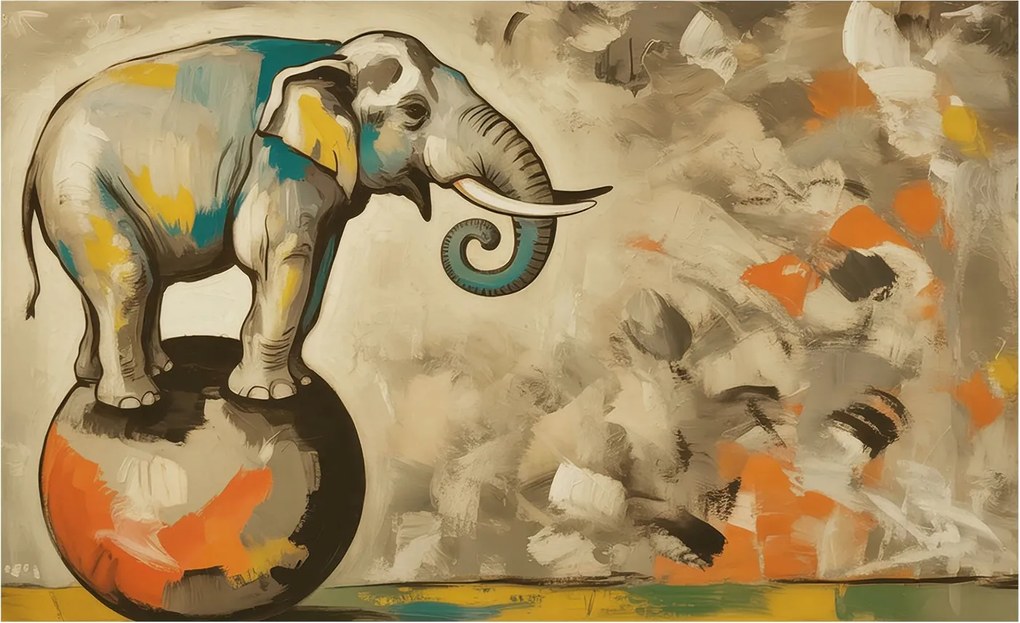 Fotótapéta Flizelin Dekoratív tapéta Absztrakt elefánt 416x254 Ragasztó