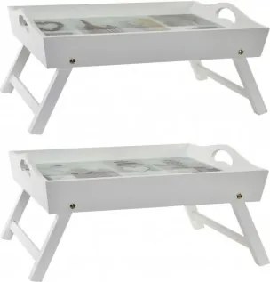 Reggeliző tálca fehér színben 48x30x222