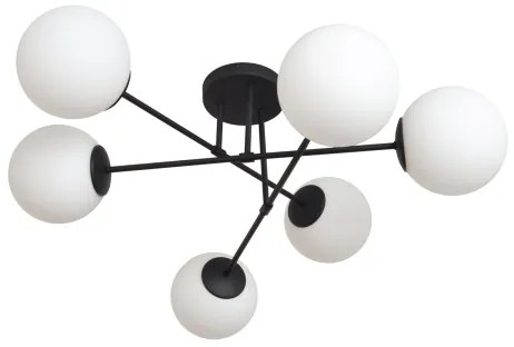 Felületre szerelhető csillár MOON 6xE27/15W/230V fekete